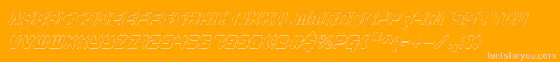 Youngtechs3Di-Schriftart – Rosa Schriften auf orangefarbenem Hintergrund