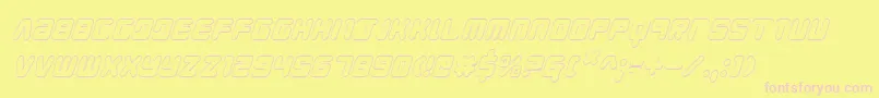 フォントYoungtechs3Di – ピンクのフォント、黄色の背景