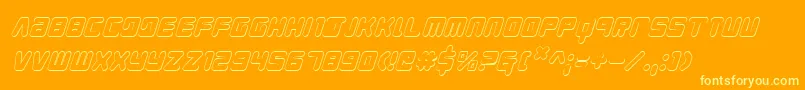 Youngtechs3Di Font – Yellow Fonts on Orange Background