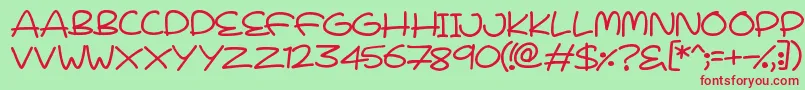 LoveYouAngel Font – Red Fonts on Green Background