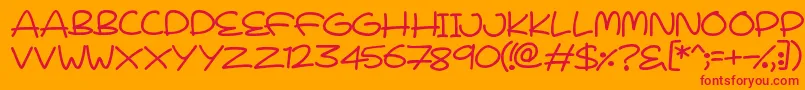 LoveYouAngel Font – Red Fonts on Orange Background