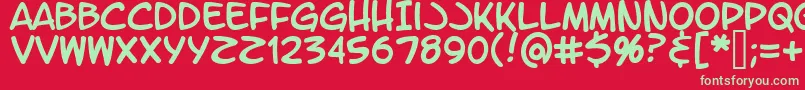 Letteromatic Font – Green Fonts on Red Background