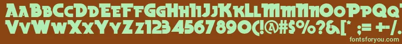 Beckerblacknf Font – Green Fonts on Brown Background