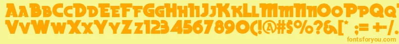 Beckerblacknf-Schriftart – Orangefarbene Schriften auf gelbem Hintergrund