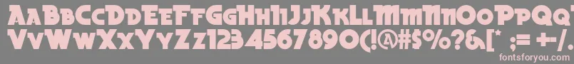 フォントBeckerblacknf – 灰色の背景にピンクのフォント