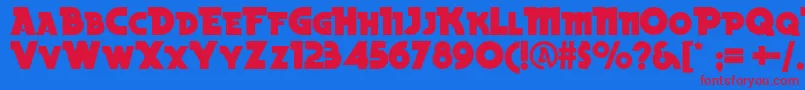 Beckerblacknf Font – Red Fonts on Blue Background