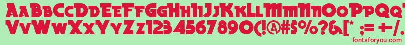 Beckerblacknf Font – Red Fonts on Green Background