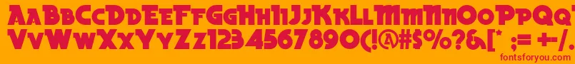 Beckerblacknf Font – Red Fonts on Orange Background