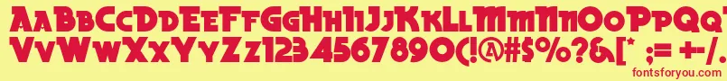 Beckerblacknf Font – Red Fonts on Yellow Background