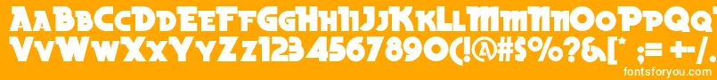 Beckerblacknf-Schriftart – Weiße Schriften auf orangefarbenem Hintergrund