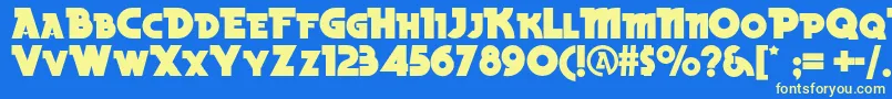 Beckerblacknf-Schriftart – Gelbe Schriften auf blauem Hintergrund