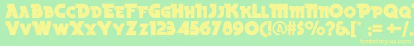 Beckerblacknf Font – Yellow Fonts on Green Background