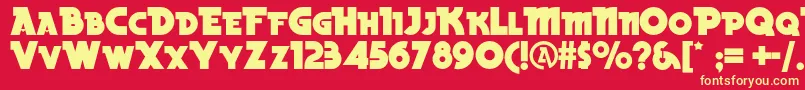 Beckerblacknf Font – Yellow Fonts on Red Background