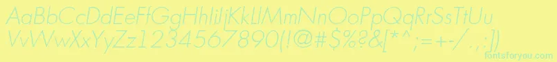 Czcionka AFuturicaltThinitalic – zielone czcionki na żółtym tle