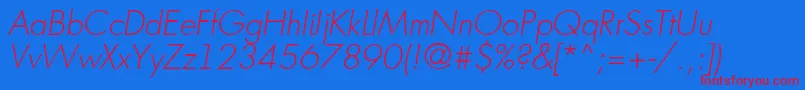 fuente AFuturicaltThinitalic – Fuentes Rojas Sobre Fondo Azul