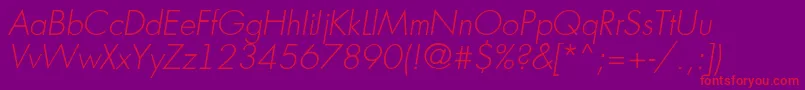 AFuturicaltThinitalic-fontti – punaiset fontit violetilla taustalla