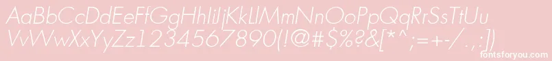 フォントAFuturicaltThinitalic – ピンクの背景に白い文字