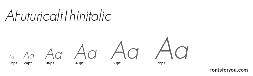 Größen der Schriftart AFuturicaltThinitalic