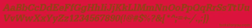 UrwegyptiennetmedextnarOblique Font – Brown Fonts on Red Background