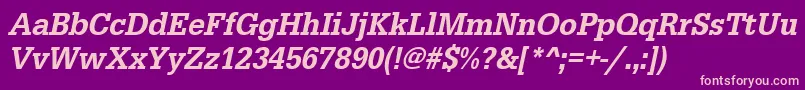 UrwegyptiennetmedextnarOblique Font – Pink Fonts on Purple Background
