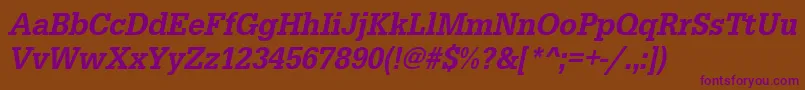 UrwegyptiennetmedextnarOblique Font – Purple Fonts on Brown Background