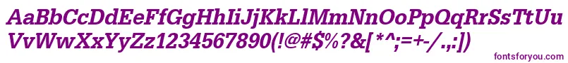 UrwegyptiennetmedextnarOblique Font – Purple Fonts on White Background