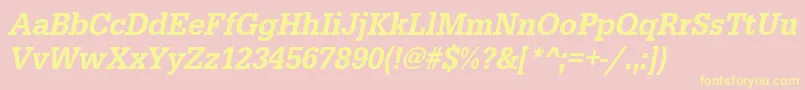 UrwegyptiennetmedextnarOblique Font – Yellow Fonts on Pink Background