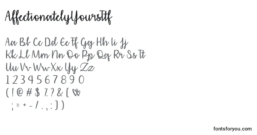 AffectionatelyYoursTtf Font – alphabet, numbers, special characters