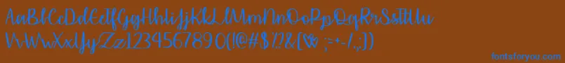 AffectionatelyYoursTtf Font – Blue Fonts on Brown Background