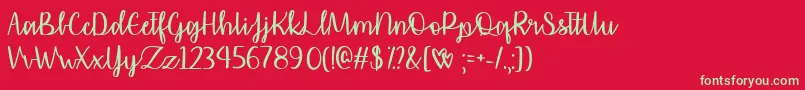AffectionatelyYoursTtf Font – Green Fonts on Red Background