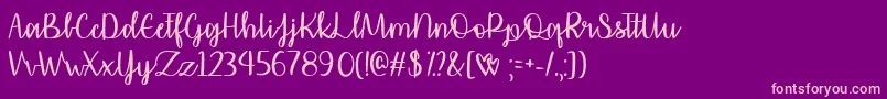 AffectionatelyYoursTtf Font – Pink Fonts on Purple Background