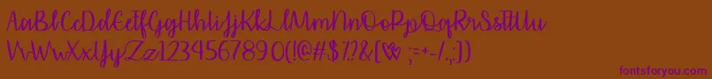 AffectionatelyYoursTtf Font – Purple Fonts on Brown Background