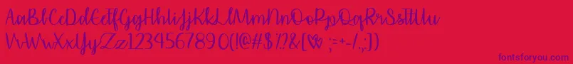 AffectionatelyYoursTtf Font – Purple Fonts on Red Background