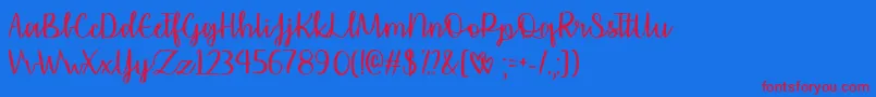 AffectionatelyYoursTtf Font – Red Fonts on Blue Background
