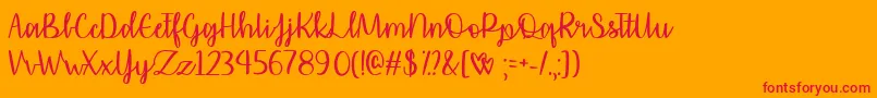 AffectionatelyYoursTtf Font – Red Fonts on Orange Background