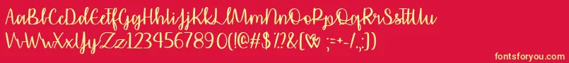 AffectionatelyYoursTtf Font – Yellow Fonts on Red Background