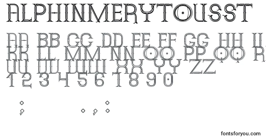 Fuente AlphinMerytousSt - alfabeto, números, caracteres especiales