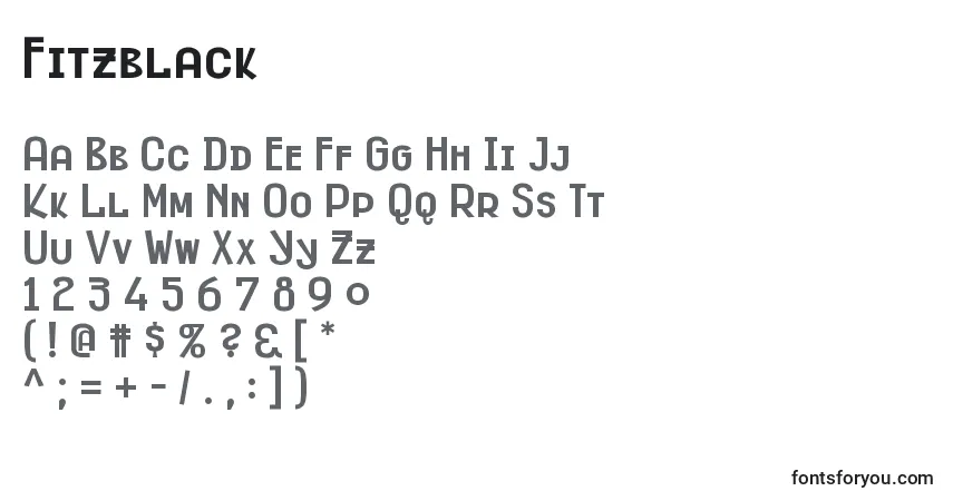 Шрифт Fitzblack – алфавит, цифры, специальные символы