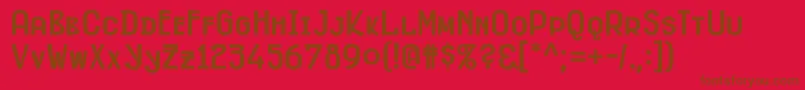 Fitzblack-Schriftart – Braune Schriften auf rotem Hintergrund