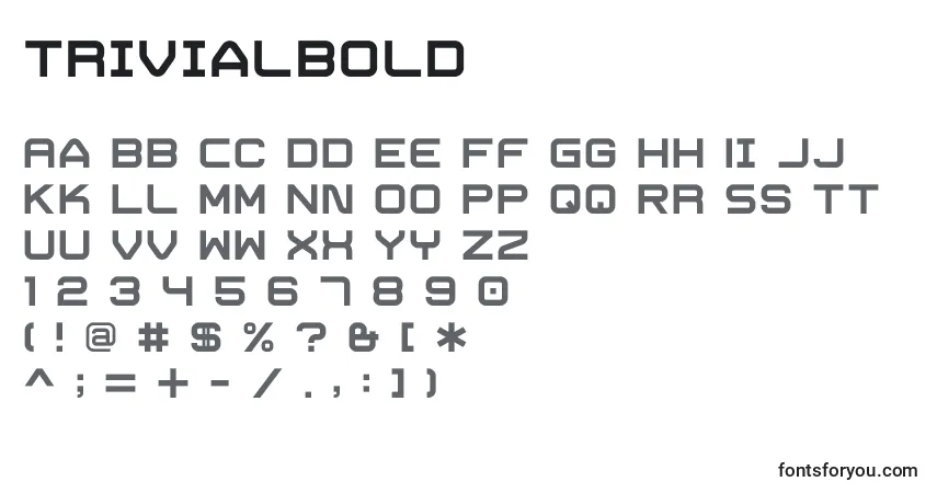 Czcionka TrivialBold – alfabet, cyfry, specjalne znaki