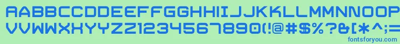 フォントTrivialBold – 青い文字は緑の背景です。