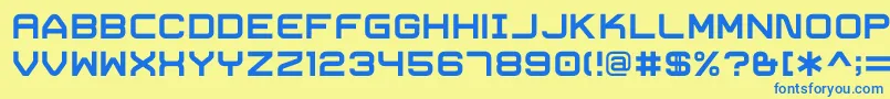 フォントTrivialBold – 青い文字が黄色の背景にあります。