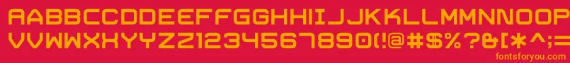 フォントTrivialBold – 赤い背景にオレンジの文字