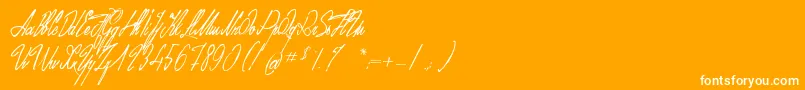 MrFishermanAndTheShoemaker-Schriftart – Weiße Schriften auf orangefarbenem Hintergrund