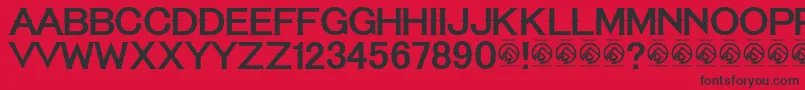 TequilasunriseRegular Font – Black Fonts on Red Background