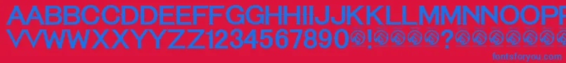 フォントTequilasunriseRegular – 赤い背景に青い文字
