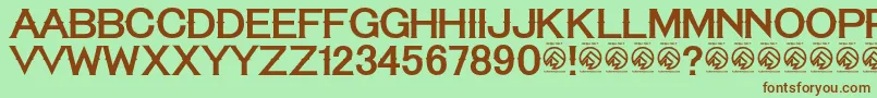 TequilasunriseRegular Font – Brown Fonts on Green Background