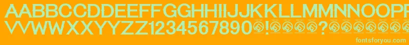 TequilasunriseRegular Font – Green Fonts on Orange Background