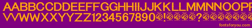 TequilasunriseRegular Font – Orange Fonts on Purple Background