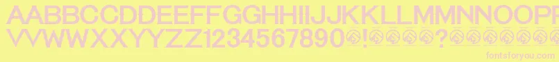 TequilasunriseRegular Font – Pink Fonts on Yellow Background